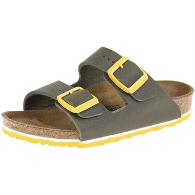 Birkenstock Kids, Arizona, Sandales Chaussures Pantoufles Mode Enfants, Kaki et jaune, 26 EU Stretta - Publicité Birkenstock Kids, Arizona, Sandales Chaussures Pantoufles Mode Enfants, Kaki et jaune, 26 EU Stretta - Publicité