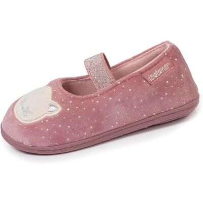 Isotoner Chaussons pantoufles Ballerines fille avec élastique de maintien, semelle antidérapante, 33, rose pailleté - Publicité Isotoner Chaussons pantoufles Ballerines fille avec élastique de maintien, semelle antidérapante, 33, rose pailleté - Publicité