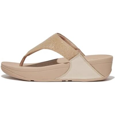 Fitflop Sandales Lulu Shimmerlux pour femme, Beige/café, 42 EU - Publicité Fitflop Sandales Lulu Shimmerlux pour femme, Beige/café, 42 EU - Publicité