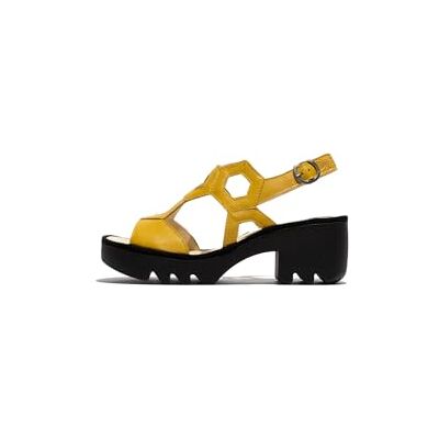 Fly London Women's TEWA573FLY Sandal, Bright yellow, 38 - Publicité Fly London Women's TEWA573FLY Sandal, Bright yellow, 38 - Publicité