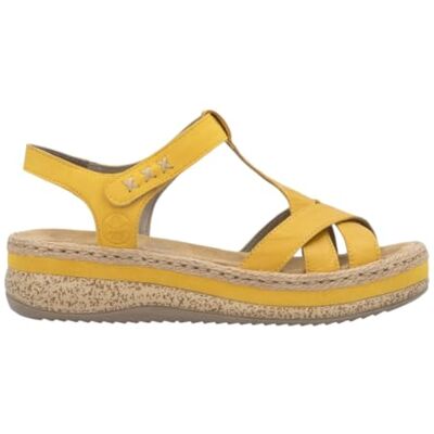 Rieker femme Nu-Pieds compensés Cuir - Publicité Rieker femme Nu-Pieds compensés Cuir - Publicité
