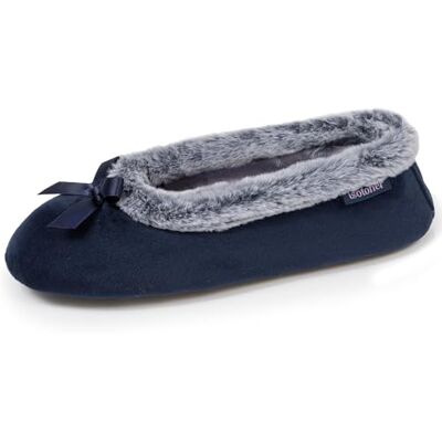 Isotoner Chaussons pantoufles Ballerines femme semelle ultra-souple, confortables, semelle à mémoire de forme, 35/36, marine - Publicité Isotoner Chaussons pantoufles Ballerines femme semelle ultra-souple, confortables, semelle à mémoire de forme, 35/36, marine - Publicité