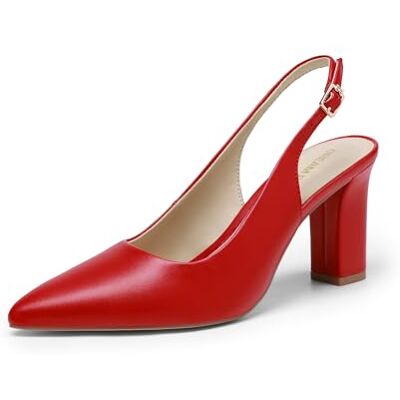 DREAM PAIRS Escarpins Femme Slingback Bout Pointu Talon Carré Chaussures à Talon Bloc Confortables Chaussures de Bureau Élégantes pour Travail et Tenue Habillée,Size 40,Rouge,SDPU26013W - Publicité DREAM PAIRS Escarpins Femme Slingback Bout Pointu Talon Carré Chaussures à Talon Bloc Confortables Chaussures de Bureau Élégantes pour Travail et Tenue Habillée,Size 40,Rouge,SDPU26013W - Publicité