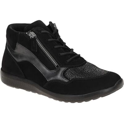 Waldläufer M-Ira Bottines en nubuck avec empiècement stretch Noir Largeur M, Noir , 40 EU Large - Publicité Waldläufer M-Ira Bottines en nubuck avec empiècement stretch Noir Largeur M, Noir , 40 EU Large - Publicité