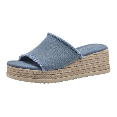 Tamaris Damen 1-27232-42, Sandale plate, DENIM, - Publicité Tamaris Damen 1-27232-42, Sandale plate, DENIM, - Publicité