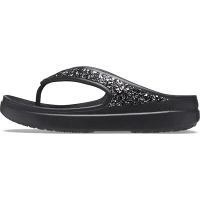 Crocs Femme Women's Sloane Embellished Wedge Flip Flops Sandals for Women cale, Noir pailleté, 38 EU - Publicité Crocs Femme Women's Sloane Embellished Wedge Flip Flops Sandals for Women cale, Noir pailleté, 38 EU - Publicité