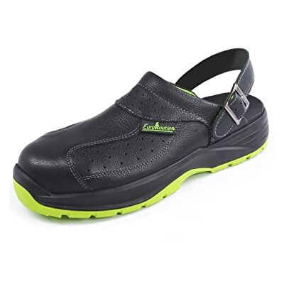 EuroRoutier Premium Fenix Black Cuir véritable, Sabots, Sandales de sécurité certifiées SB A-E-FO SRC (Numeric_40) - Publicité EuroRoutier Premium Fenix Black Cuir véritable, Sabots, Sandales de sécurité certifiées SB A-E-FO SRC (Numeric_40) - Publicité