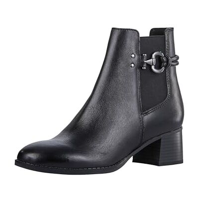 MARCO TOZZI Bottines Chelsea en cuir pour femme avec talon, Noir, 41 EU - Publicité MARCO TOZZI Bottines Chelsea en cuir pour femme avec talon, Noir, 41 EU - Publicité