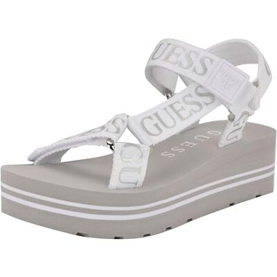 Guess Sandales compensées Avin pour femme, Argent blanc 115, 4.5 UK - Publicité Guess Sandales compensées Avin pour femme, Argent blanc 115, 4.5 UK - Publicité
