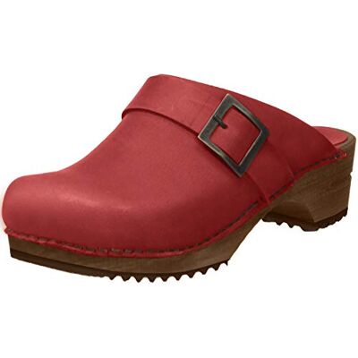Sanita Urban Sabots Ouverts Original Fait Main Sabots en Cuir et Bois pour Femme Matériaux durables, Rouge, 40 EU - Publicité Sanita Urban Sabots Ouverts Original Fait Main Sabots en Cuir et Bois pour Femme Matériaux durables, Rouge, 40 EU - Publicité