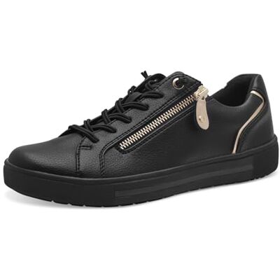 Jana Femmes Baskets Plates avec Fermeture éclair Vegan, Noir (Noir/Or), 39 EU - Publicité Jana Femmes Baskets Plates avec Fermeture éclair Vegan, Noir (Noir/Or), 39 EU - Publicité