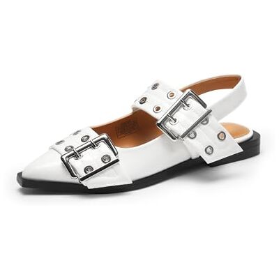 DREAM PAIRS Ballerines plates à bride arrière pour femme Bout pointu Boucle confortable Chaussures plates à enfiler, blanc, 37.5 EU - Publicité DREAM PAIRS Ballerines plates à bride arrière pour femme Bout pointu Boucle confortable Chaussures plates à enfiler, blanc, 37.5 EU - Publicité