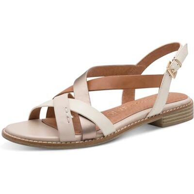 MARCO TOZZI Femme Sandale semelle intérieure Feel Me douce Cuir doublure douce Tendance, beige (CREAM COMB), 36 EU - Publicité MARCO TOZZI Femme Sandale semelle intérieure Feel Me douce Cuir doublure douce Tendance, beige (CREAM COMB), 36 EU - Publicité