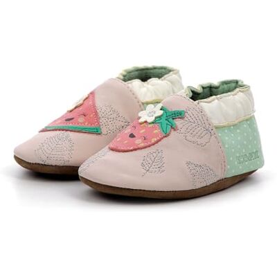 ROBEEZ FRUIT'S PARTY,CHAUSSON LAYETTE ROSE CLAIR VERT CLAIR, 17/18 EU - Publicité ROBEEZ FRUIT'S PARTY,CHAUSSON LAYETTE ROSE CLAIR VERT CLAIR, 17/18 EU - Publicité