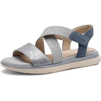 Tamaris Comfort sandales plates femme cuir avec fermeture velcro, Lt Blue Comb, 41 EU - Publicité Tamaris Comfort sandales plates femme cuir avec fermeture velcro, Lt Blue Comb, 41 EU - Publicité