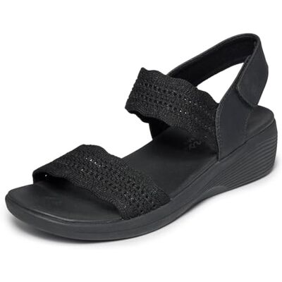 Skechers Sandales Plates Arya Favorite Finds pour Femme, Noir, 36 EU - Publicité Skechers Sandales Plates Arya Favorite Finds pour Femme, Noir, 36 EU - Publicité