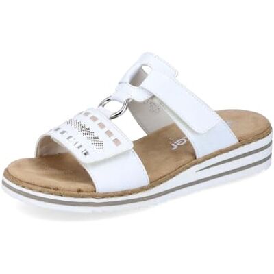 Rieker, V0636, Femme Mule Blanc Fantaisie 39 EU - Publicité Rieker, V0636, Femme Mule Blanc Fantaisie 39 EU - Publicité