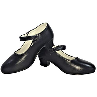 LBA Chaussures de flamenco, sévillanes, danses, danses, pour fille ou femme, couleur noire., Noir , 33 EU - Publicité LBA Chaussures de flamenco, sévillanes, danses, danses, pour fille ou femme, couleur noire., Noir , 33 EU - Publicité