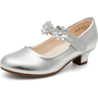 DREAM PAIRS Mary Jane Chaussures à talons bas pour fille Motif fleurs Fête Mariage Princesse, Argenté, 36 EU - Publicité DREAM PAIRS Mary Jane Chaussures à talons bas pour fille Motif fleurs Fête Mariage Princesse, Argenté, 36 EU - Publicité