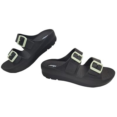 Amix Modèle Copacabana Chaussons d'été en caoutchouc, sandales à double bande compensée pour la mer, la plage, la piscine, Noir , 41 EU - Publicité Amix Modèle Copacabana Chaussons d'été en caoutchouc, sandales à double bande compensée pour la mer, la plage, la piscine, Noir , 41 EU - Publicité