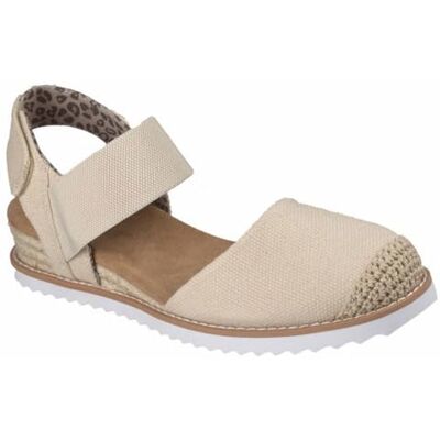Skechers BOBS Desert Kiss Resort Roamer 38 EU Sandales à bout fermé avec mousse à mémoire de forme, chaussures d'été végétaliennes avec sangle de talon, dessus en toile, lavable, naturel - Publicité Skechers BOBS Desert Kiss Resort Roamer 38 EU Sandales à bout fermé avec mousse à mémoire de forme, chaussures d'été végétaliennes avec sangle de talon, dessus en toile, lavable, naturel - Publicité