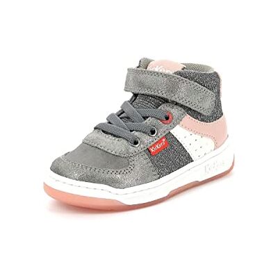 Kickers Kickalien, Sneakers Hautes Fille, Gris Rose Argent, 31 - Publicité Kickers Kickalien, Sneakers Hautes Fille, Gris Rose Argent, 31 - Publicité