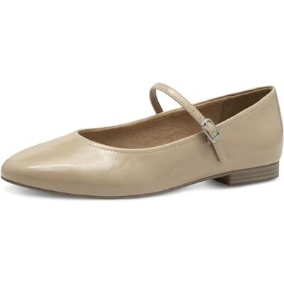 Tamaris Women's Ballerina, Beige Patent, 36 EU - Publicité Tamaris Women's Ballerina, Beige Patent, 36 EU - Publicité
