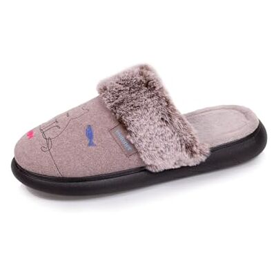Isotoner Chaussons pantoufles Mules femme ultra confortables et légères (technologie everywear™), semelle à mémoire de forme, 38, chat - Publicité Isotoner Chaussons pantoufles Mules femme ultra confortables et légères (technologie everywear™), semelle à mémoire de forme, 38, chat - Publicité