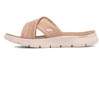 Skechers GO WALK FLEX SANDAL IMPRESSED, Sandale glissante Femmes, TAUPE, - Publicité Skechers GO WALK FLEX SANDAL IMPRESSED, Sandale glissante Femmes, TAUPE, - Publicité