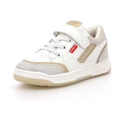Kickers Kouic, Sneakers Basses Fille, Blanc Argent Or, 32 - Publicité Kickers Kouic, Sneakers Basses Fille, Blanc Argent Or, 32 - Publicité