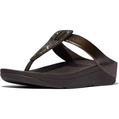 Fitflop Sandales Fino Crystal Detail Metallic Toe Post pour femme, Marron chocolat métallisé, 40 EU - Publicité Fitflop Sandales Fino Crystal Detail Metallic Toe Post pour femme, Marron chocolat métallisé, 40 EU - Publicité