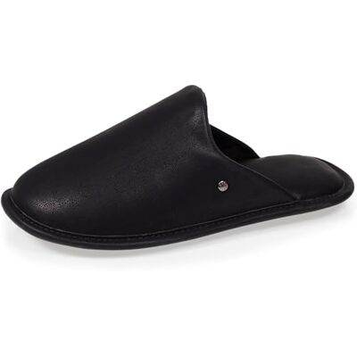 Isotoner Chaussons pantoufles Mules homme ultra confortables et léger effet faux cuir, 41, noir - Publicité Isotoner Chaussons pantoufles Mules homme ultra confortables et léger effet faux cuir, 41, noir - Publicité