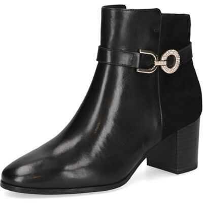 CAPRICE Bottines femme en cuir à talon bloc, Noir (Black Comb), 38 EU - Publicité CAPRICE Bottines femme en cuir à talon bloc, Noir (Black Comb), 38 EU - Publicité