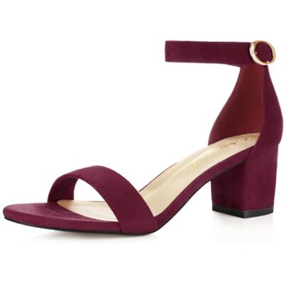 Allegra K Sandales à bout ouvert et talons carrés à bride cheville pour femmes Bourgogne 41 - Publicité Allegra K Sandales à bout ouvert et talons carrés à bride cheville pour femmes Bourgogne 41 - Publicité