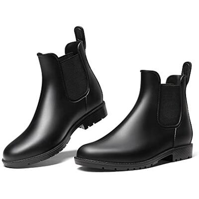 DREAM PAIRS Bottes de Pluie Femme Courtes Confortables Bottines Chelsea Femme Imperméables Légères Antidérapantes Chaussures Femme Jardin Ville,Size 40,Noir,SDRB2201W-E - Publicité DREAM PAIRS Bottes de Pluie Femme Courtes Confortables Bottines Chelsea Femme Imperméables Légères Antidérapantes Chaussures Femme Jardin Ville,Size 40,Noir,SDRB2201W-E - Publicité