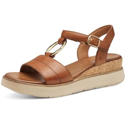 Tamaris Comfort sandales plates femme cuir été, Cognac, 42 EU - Publicité Tamaris Comfort sandales plates femme cuir été, Cognac, 42 EU - Publicité