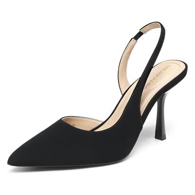 DREAM PAIRS Escarpins Femme Slingback Talon Aiguille Élégants Bout Pointu Style D'Orsay, Chaussures Habillées Mode Chic pour Bureau Soirée Confortables,Size 40,Noir-Nubuck,SDPU26011W - Publicité DREAM PAIRS Escarpins Femme Slingback Talon Aiguille Élégants Bout Pointu Style D'Orsay, Chaussures Habillées Mode Chic pour Bureau Soirée Confortables,Size 40,Noir-Nubuck,SDPU26011W - Publicité