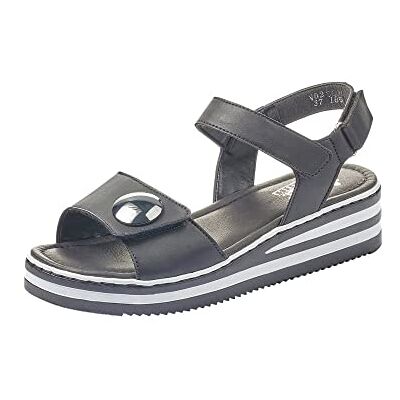 Rieker Femme Sandales Bout fermé, Noir (Schwarz 00), 40 EU - Publicité Rieker Femme Sandales Bout fermé, Noir (Schwarz 00), 40 EU - Publicité