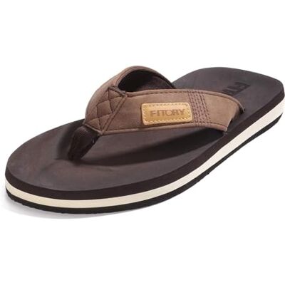 FITORY Homme Confortable Tongs été antidérapante Chaussures de Plage & Piscine Taille marron 42 EU - Publicité FITORY Homme Confortable Tongs été antidérapante Chaussures de Plage & Piscine Taille marron 42 EU - Publicité