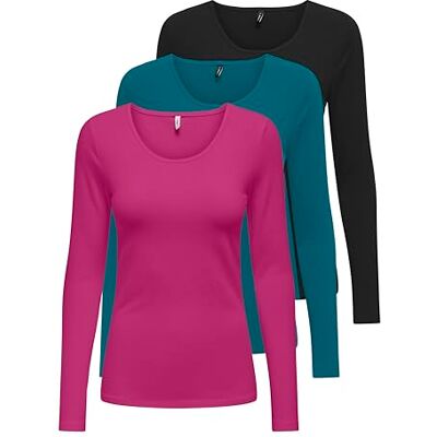 Only T-shirt à manches longues pour femme Onllive Love XS S M L XL Noir Blanc Col rond, M - Publicité Only T-shirt à manches longues pour femme Onllive Love XS S M L XL Noir Blanc Col rond, M - Publicité