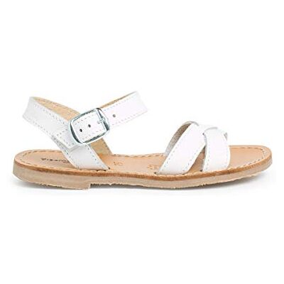 Pisamonas Sandale Fille Croisée Cuir Lisse Taille 25 Couleur Blanc - Publicité Pisamonas Sandale Fille Croisée Cuir Lisse Taille 25 Couleur Blanc - Publicité