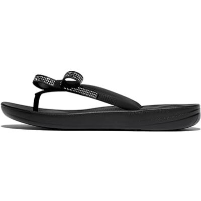 Fitflop Tongs Iqushion avec nœud pailleté pour femme, Noir, 42 EU - Publicité Fitflop Tongs Iqushion avec nœud pailleté pour femme, Noir, 42 EU - Publicité