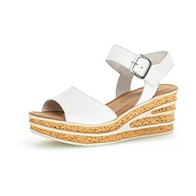 Gabor Sandales compensées pour femme, meilleur ajustement, chaussures de loisirs, chaussures ouvertes, chaussures de plage, sandales compensées, hautes, blanches, 43 EU / 9 UK - Publicité Gabor Sandales compensées pour femme, meilleur ajustement, chaussures de loisirs, chaussures ouvertes, chaussures de plage, sandales compensées, hautes, blanches, 43 EU / 9 UK - Publicité