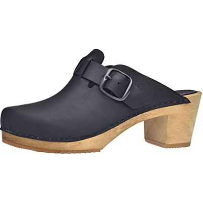 Sanita Malulo Sabots Ouverts Produit Original Fabriqué à la Main pour Femme Sabots en Cuir avec Semelle en Bois Sangle réglable Noir 40 EU - Publicité Sanita Malulo Sabots Ouverts Produit Original Fabriqué à la Main pour Femme Sabots en Cuir avec Semelle en Bois Sangle réglable Noir 40 EU - Publicité
