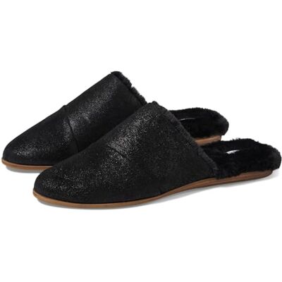 TOMS Women's Jade Mule, Black Metallic Suede Faux Fur, 38.5 EU - Publicité TOMS Women's Jade Mule, Black Metallic Suede Faux Fur, 38.5 EU - Publicité