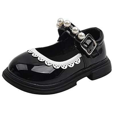 Allbestop Princesse Chaussure,Décoration en Perles Chaussures d'École pour Enfants Chaussures en Cuir Vernis Lustré de Demoiselle d'honneur de Mariage Fermeture à Pression Semelle Caoutchouc(Noir,25) - Publicité Allbestop Princesse Chaussure,Décoration en Perles Chaussures d'École pour Enfants Chaussures en Cuir Vernis Lustré de Demoiselle d'honneur de Mariage Fermeture à Pression Semelle Caoutchouc(Noir,25) - Publicité