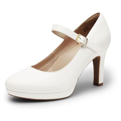 DREAM PAIRS Escarpins Femme Classique Chaussure à Talons Hauts Mary Jane pour Femmes,Size 41,Blanc,SDPU2425W - Publicité DREAM PAIRS Escarpins Femme Classique Chaussure à Talons Hauts Mary Jane pour Femmes,Size 41,Blanc,SDPU2425W - Publicité