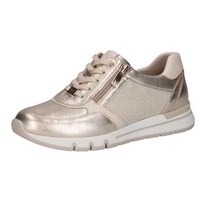 CAPRICE Confort Baskets Basses Femme à Fermeture éclair Coupe Basse, Or (Lt.Gold Comb), 36 EU - Publicité CAPRICE Confort Baskets Basses Femme à Fermeture éclair Coupe Basse, Or (Lt.Gold Comb), 36 EU - Publicité
