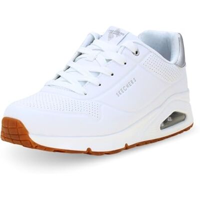 Skechers Uno Lite, Baskets Femme, Blanc et argenté., 39 EU - Publicité Skechers Uno Lite, Baskets Femme, Blanc et argenté., 39 EU - Publicité