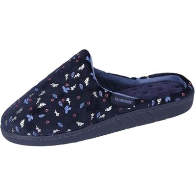 Isotoner Chaussons pantoufles Mules femme, 38, marine - Publicité Isotoner Chaussons pantoufles Mules femme, 38, marine - Publicité